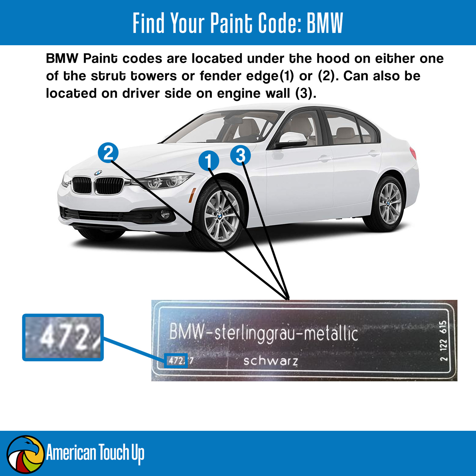 BMW – Genuine OEM Automotive Touch Up/Spray Paint SELECT YOUR COLOR CODE