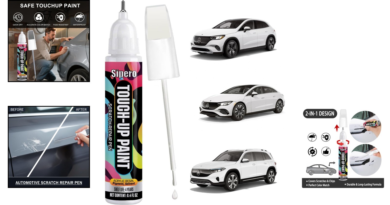 Quick & Easy Polar White Touch Up Pen – Perfect for Mercedes-Benz Scratches