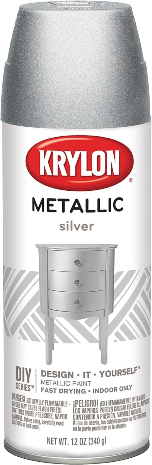 Brilliant 11oz Silver Metallic Aerosol Spray Paint – Fast Drying Gloss Finish