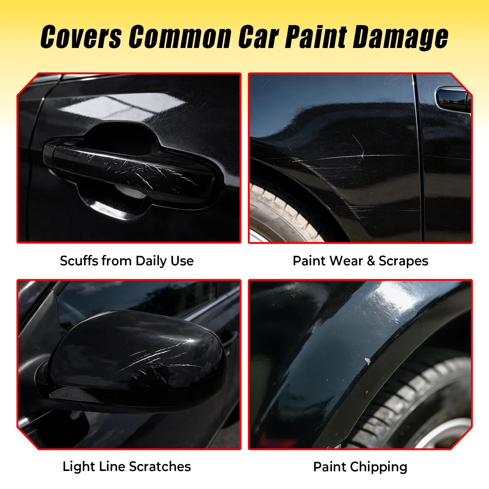 Gloss Black Touch Up Paint for cars, 2-in-1 0.4 Fl Oz (Pack of 1),