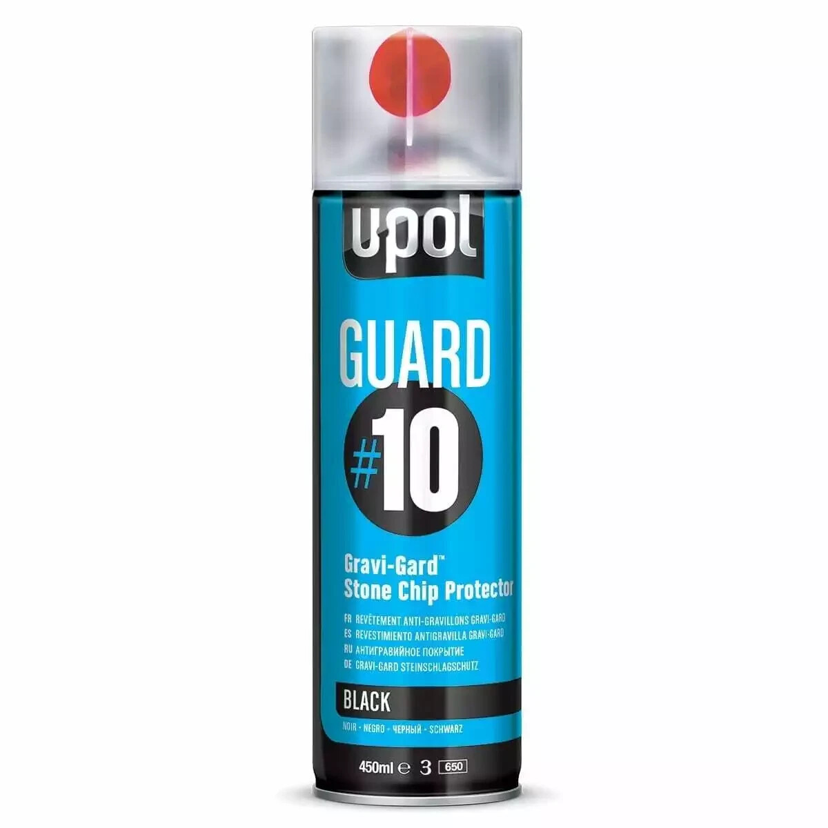 1 x U-POL GUARD #10 Gravi Guard Stone Chip 450ml Aerosol Black Stone Chip UPOL