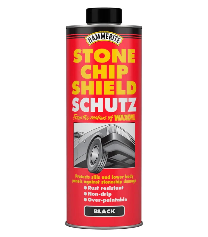Hammerite Stone Chip Shield Moisture Rust Protection Paint Black – 1L