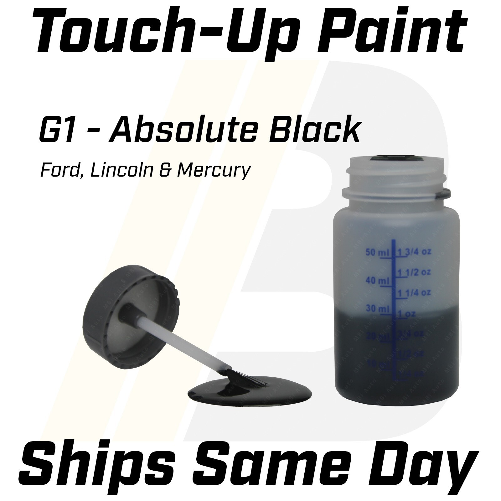 G1 Absolute Black – 1 Oz Touch Up Paint Kit w/ Brush for Ford Lincoln Mercury