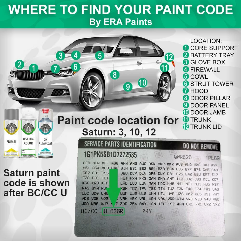 SATURN Genuine OEM Touch Up Paint – PICK YOUR COLOR
