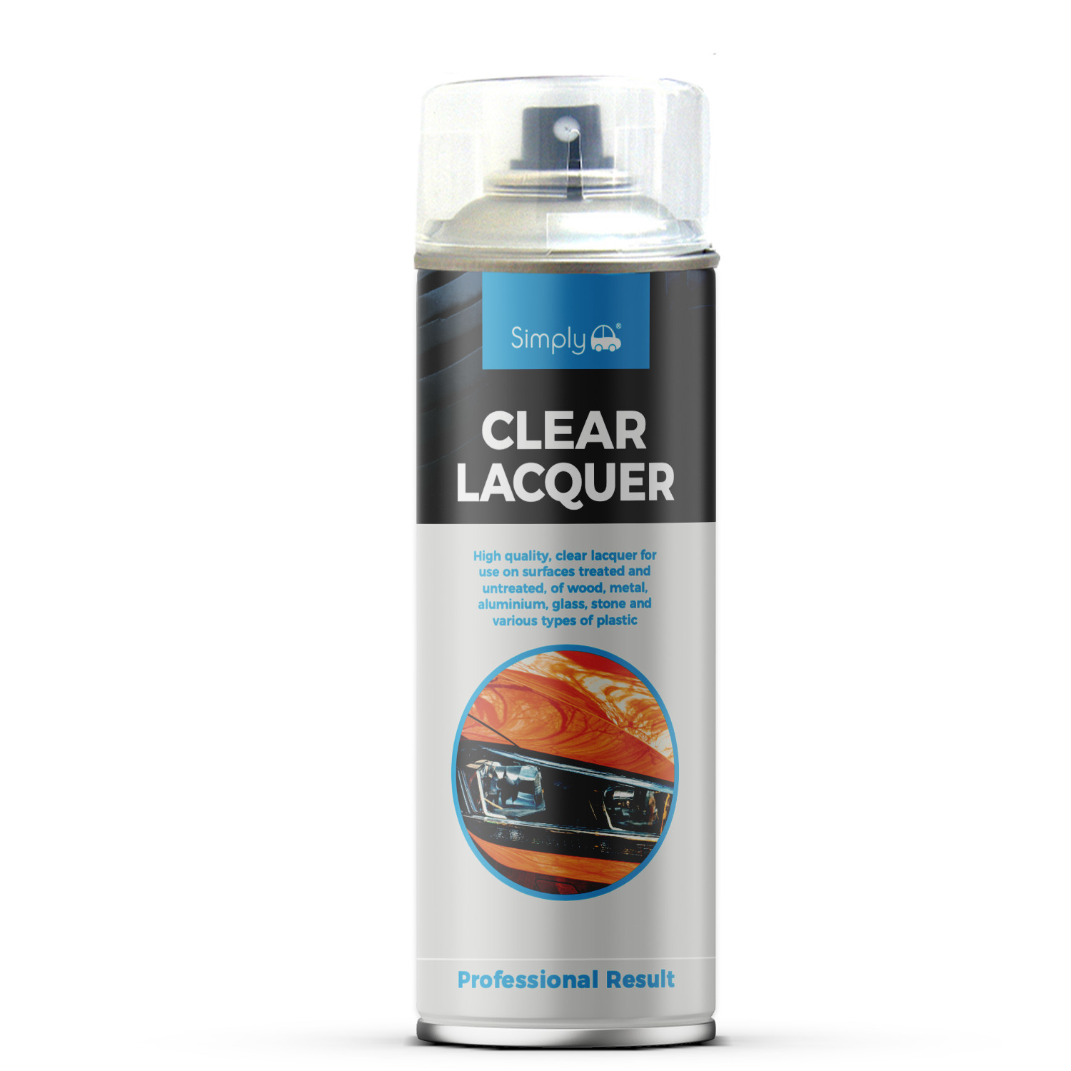 4 x Simply Clear Lacquer Spray Paint 500ML Aerosol Cans For Car Gloss SP-023+M