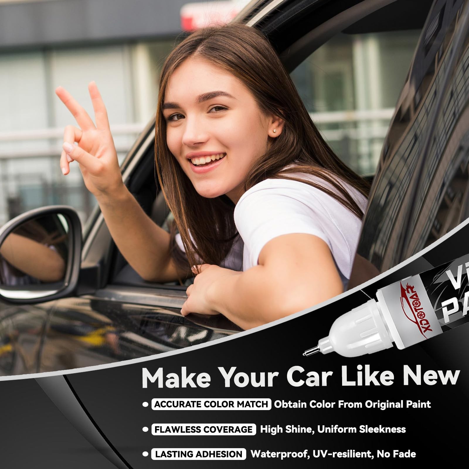 Black Touch Up Paint for Cars, Color 0.4 Fl Oz (Pack of 1), Pure