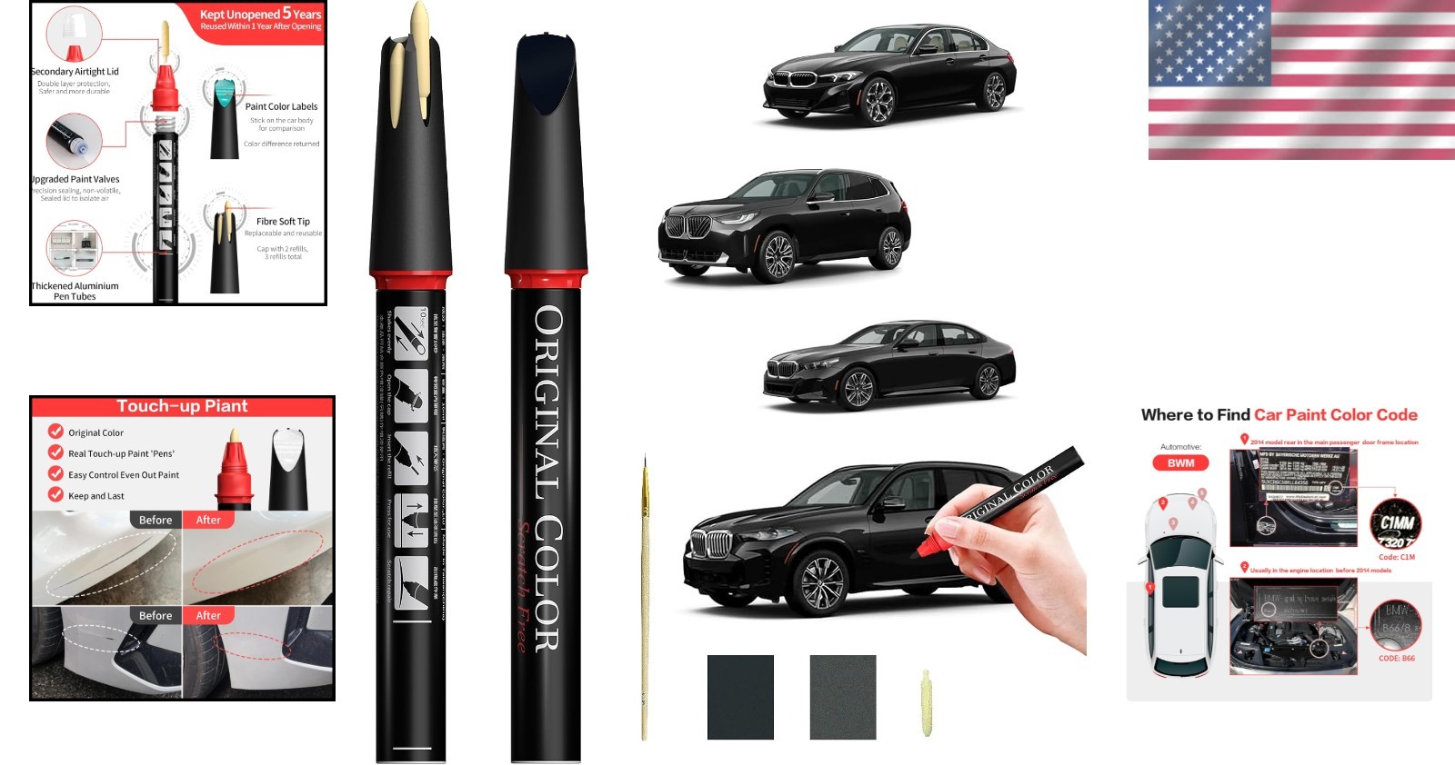 BMW Green Touch Up Paint Pen – High-Gloss Finish, Waterproof