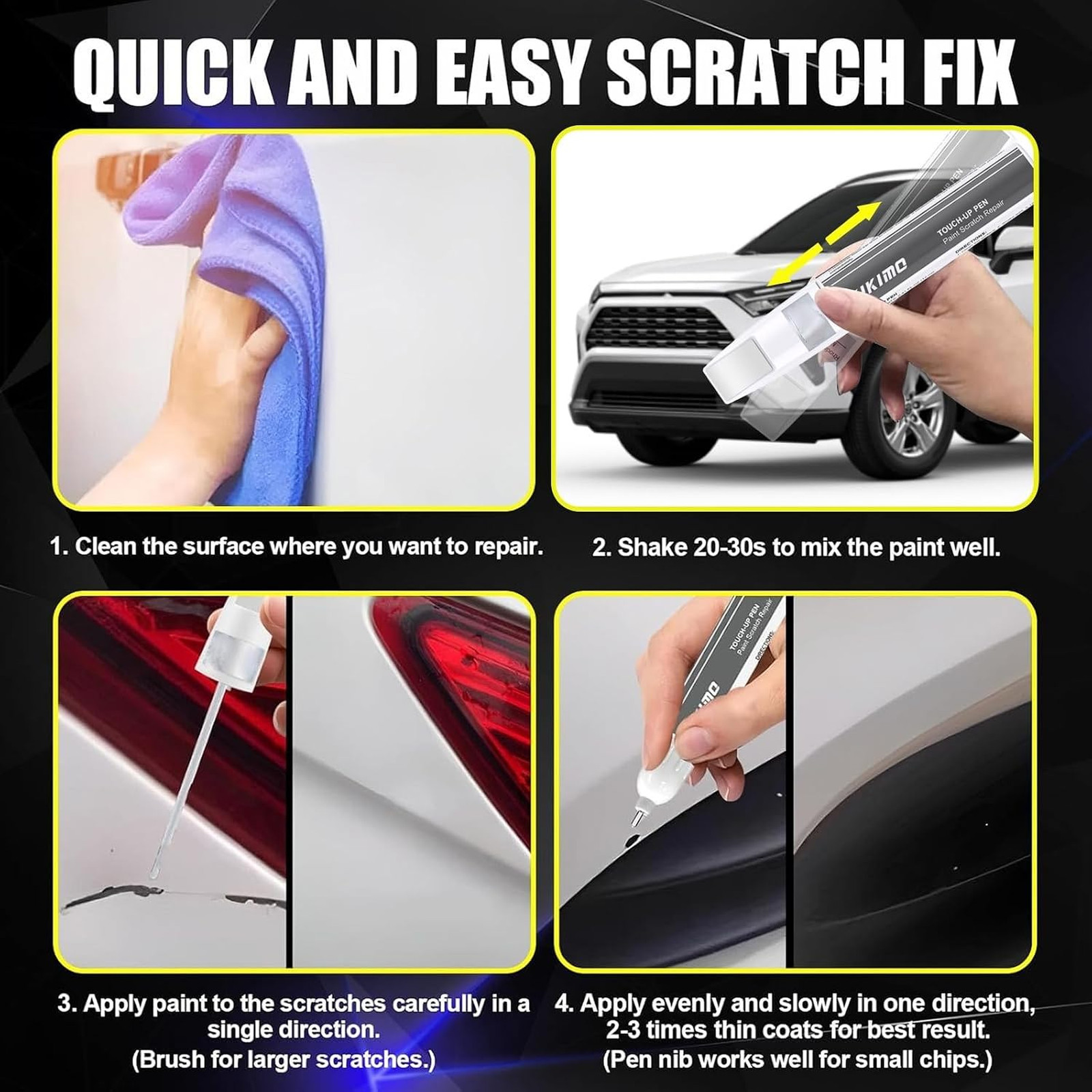 Honda Touch Up Paint Meteorite Gray Metallic NH-904M Car Repair Kit Scratch Pen