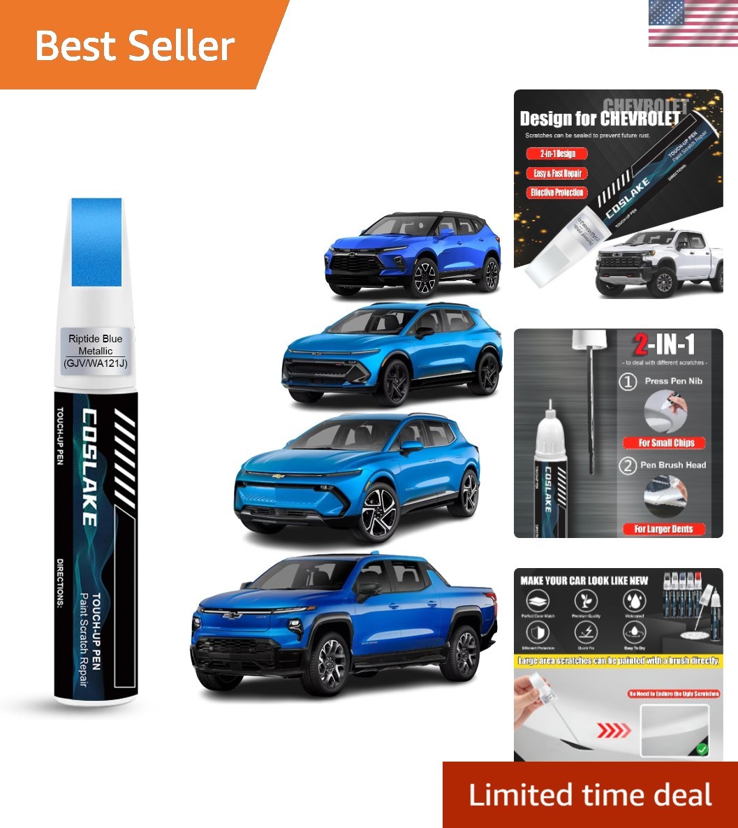 12ml Riptide Blue Metallic Touch Up Paint Kit for Fast, Flawless Vehicle Repairs