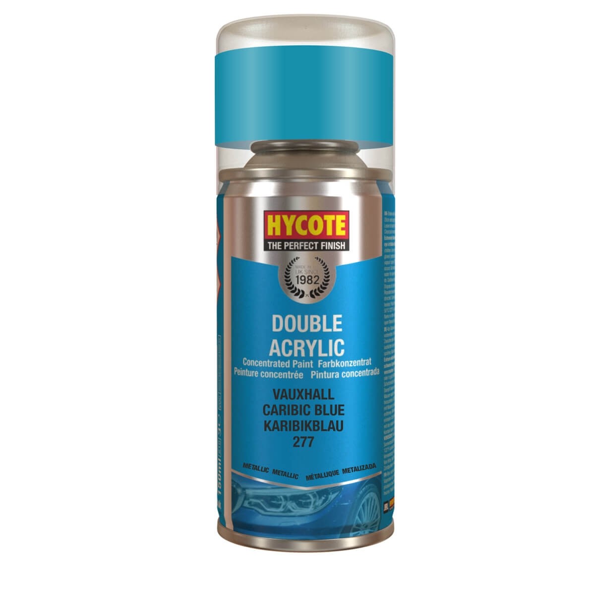 Hycote Vauxhall Caribic Blue Met Double Acrylic Spray Paint 150ml XDVX214