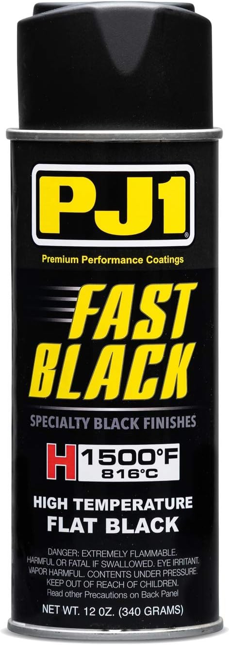 PJ1 16-HIT Flat Black Hi-Temp Spray Paint 12 Ounce (Pack of 1),