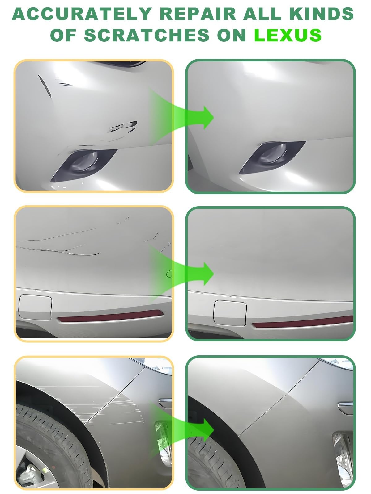 Pearl White Touch Up Paint for Cars – Color Accurate Scratch Repair Pen, Easy Fi