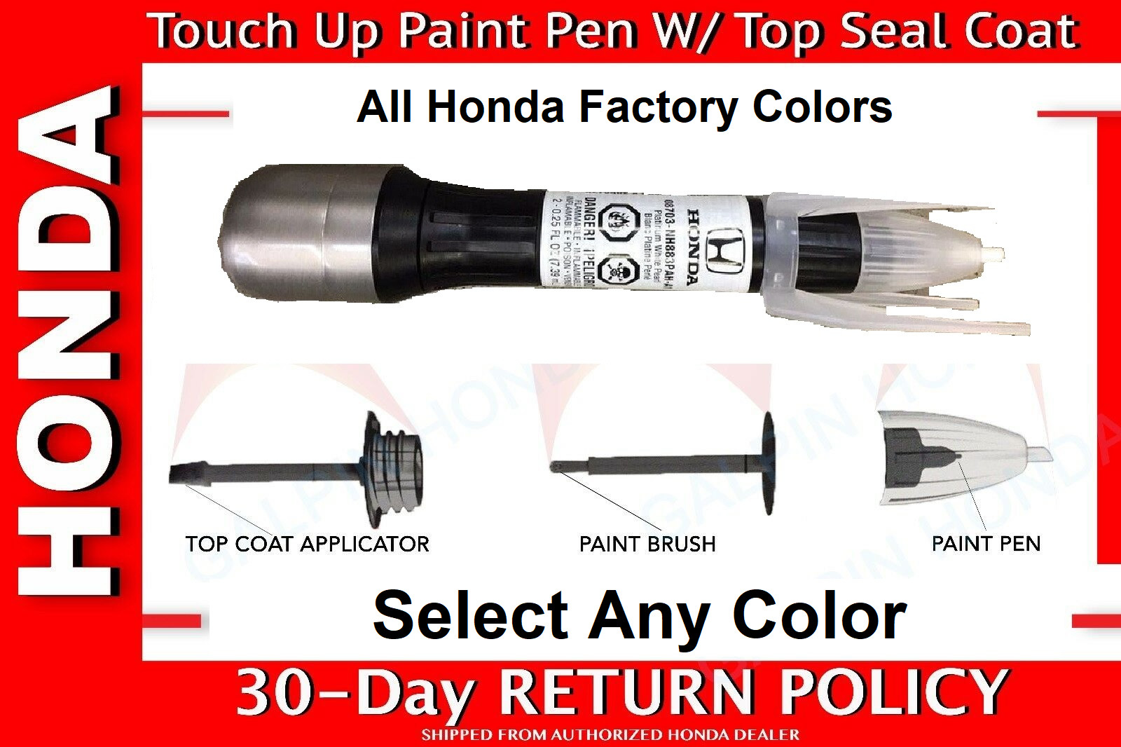 🔥Genuine OEM Honda Touch Up Paint – SELECT YOUR COLOR ALL COLORS