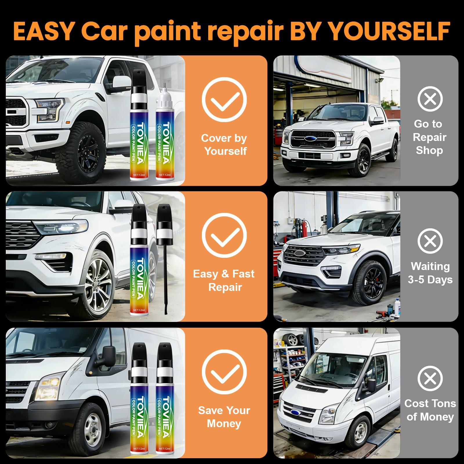 Touch Up Paint Kit For Honda NH-603P White Diamond Pearl Scratch Repair Kit