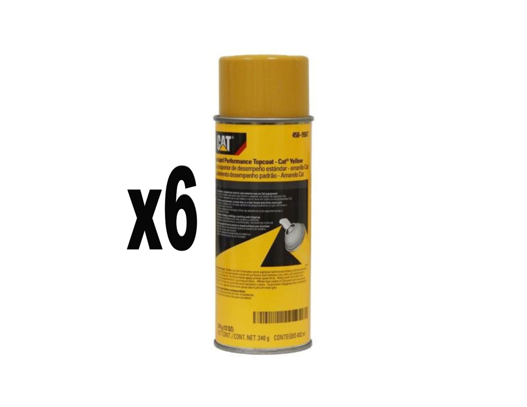 6 PACK OF CATERPILLAR YELLOW PAINT AEROSOL 458-9587 GENUINE CAT 4C4200
