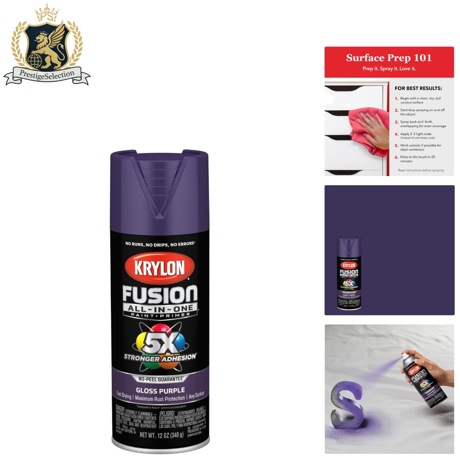 Versatile 12 oz Purple Spray Paint – Fast-Drying Adhesive for Indoor/Outdoor Use