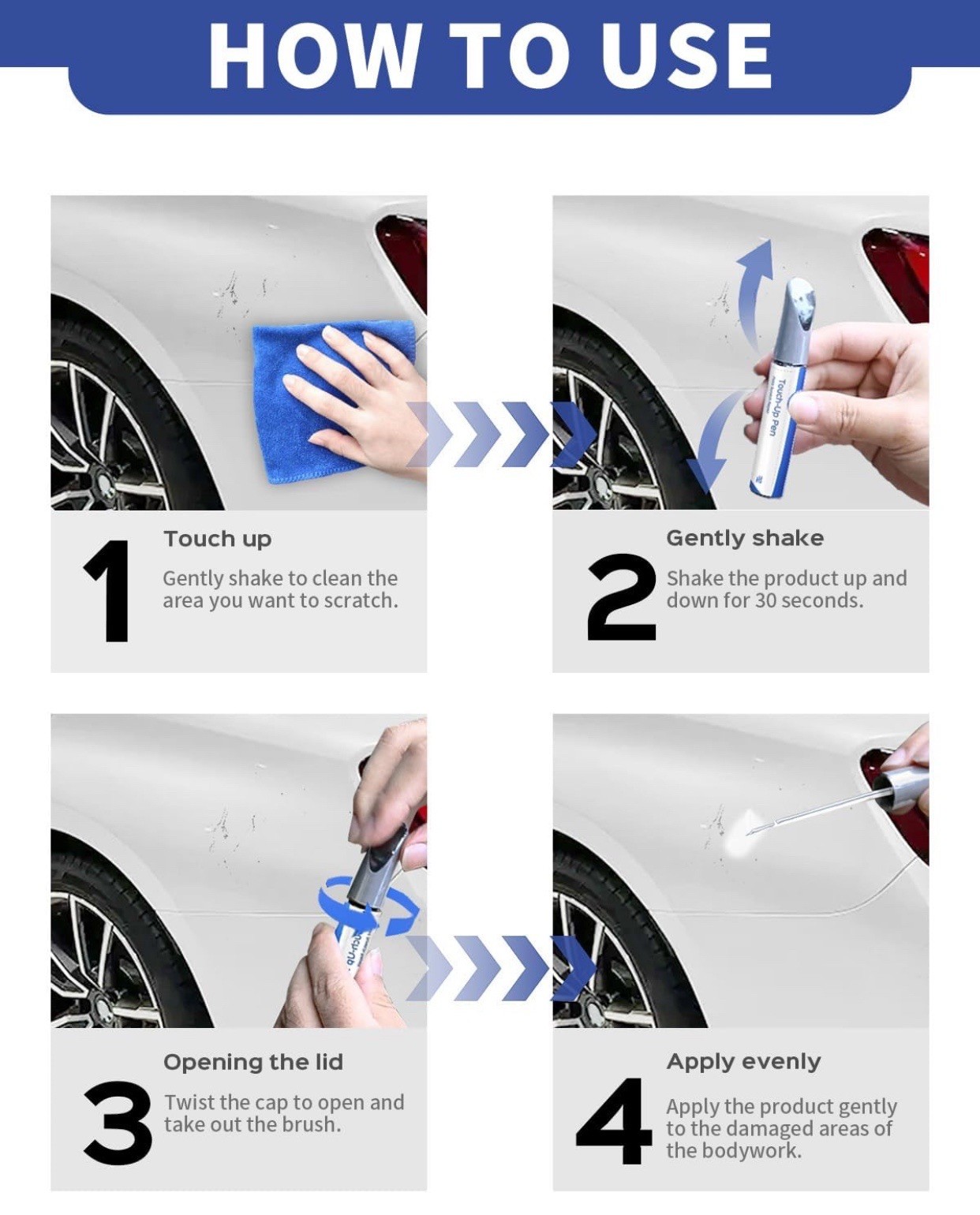 149/9149 Polar White Touch Up Paint Compatible with Mercedes-Benz