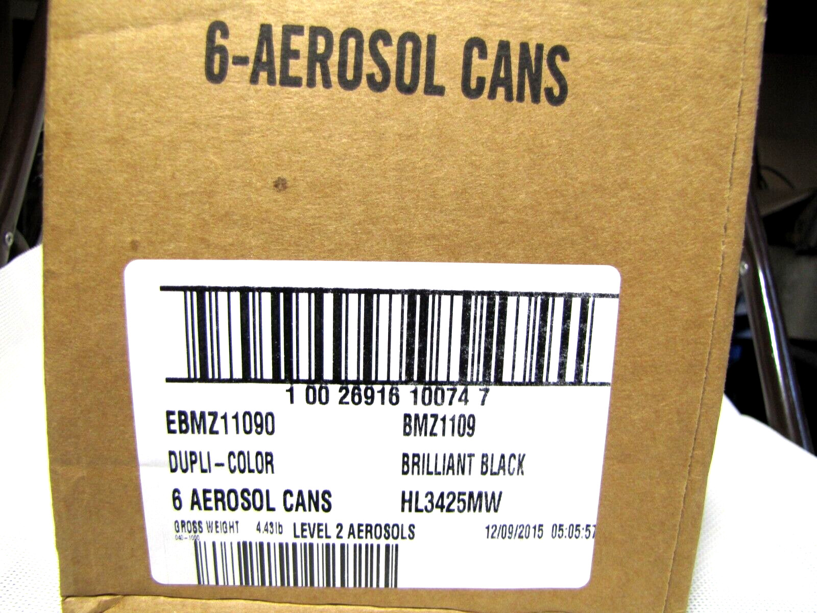 6-Duplicolor BMZ1109 Mazda Code PZ BRILLIANT BLACK LACQUER 8oz- 6 Spray Paint