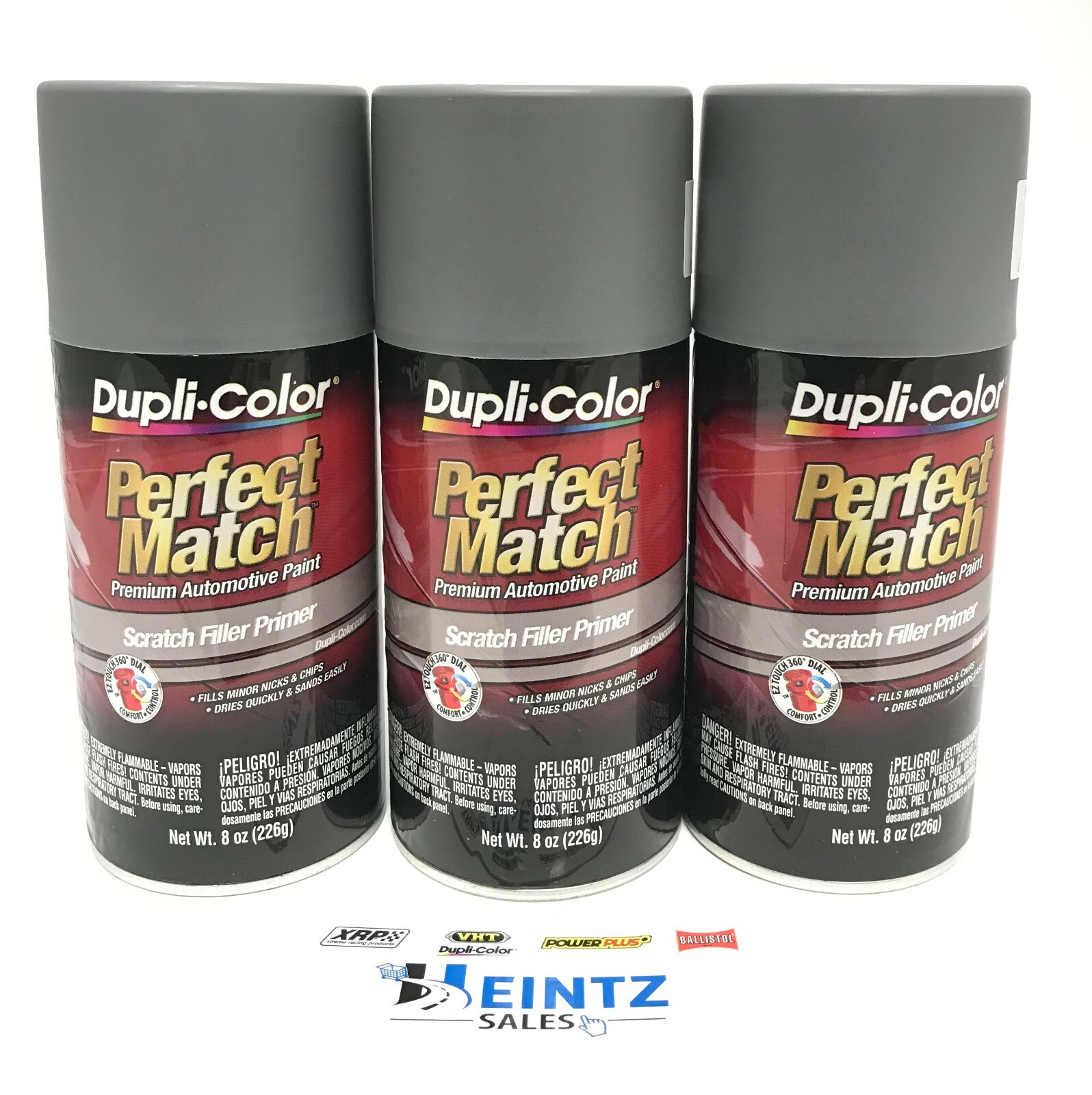 Duplicolor BPR0031-3 PACK Perfect Match SCRATCH FILLER PRIMER GRAY – 8oz