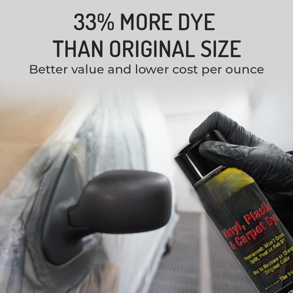 Big Can Black Spray Dye – 15oz Carpet, Vinyl, Fabric & Upholstery Restorer