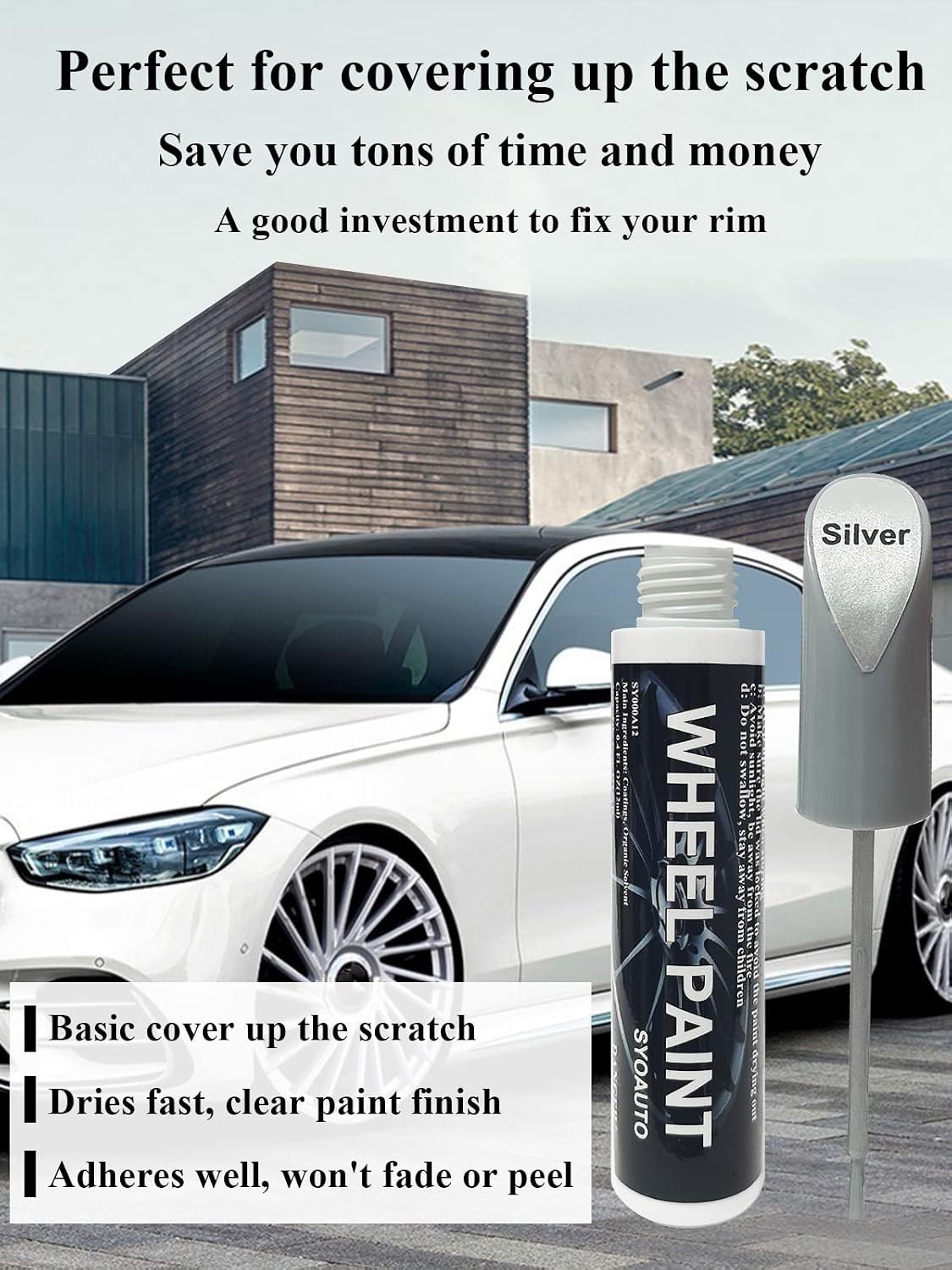 Silver Rim Touch Up Paint Rim Scratch Repair Pen Wheel Touch Up Paint Car Rim…