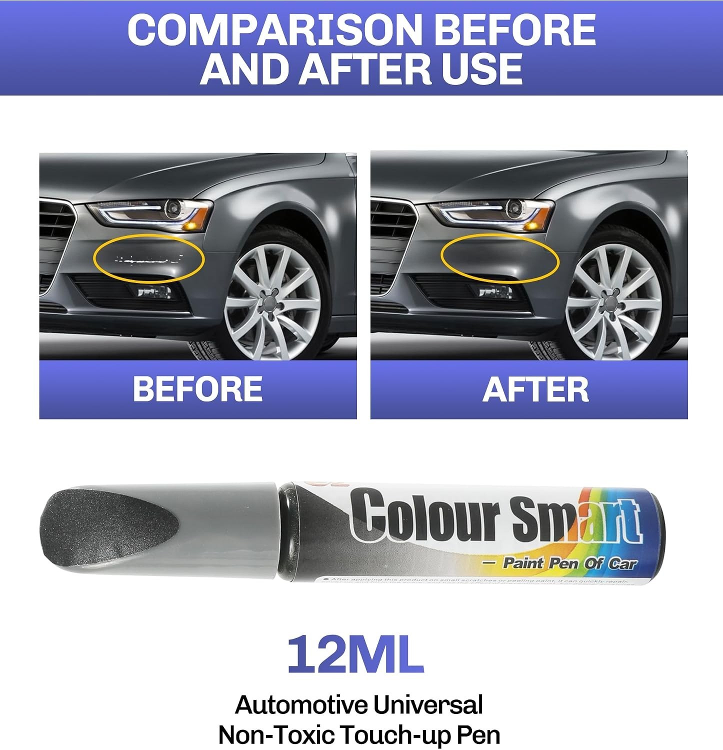 Versatile Gray Car Scratch Repair Pen – Multi-Color Options for Precise Touch-Up