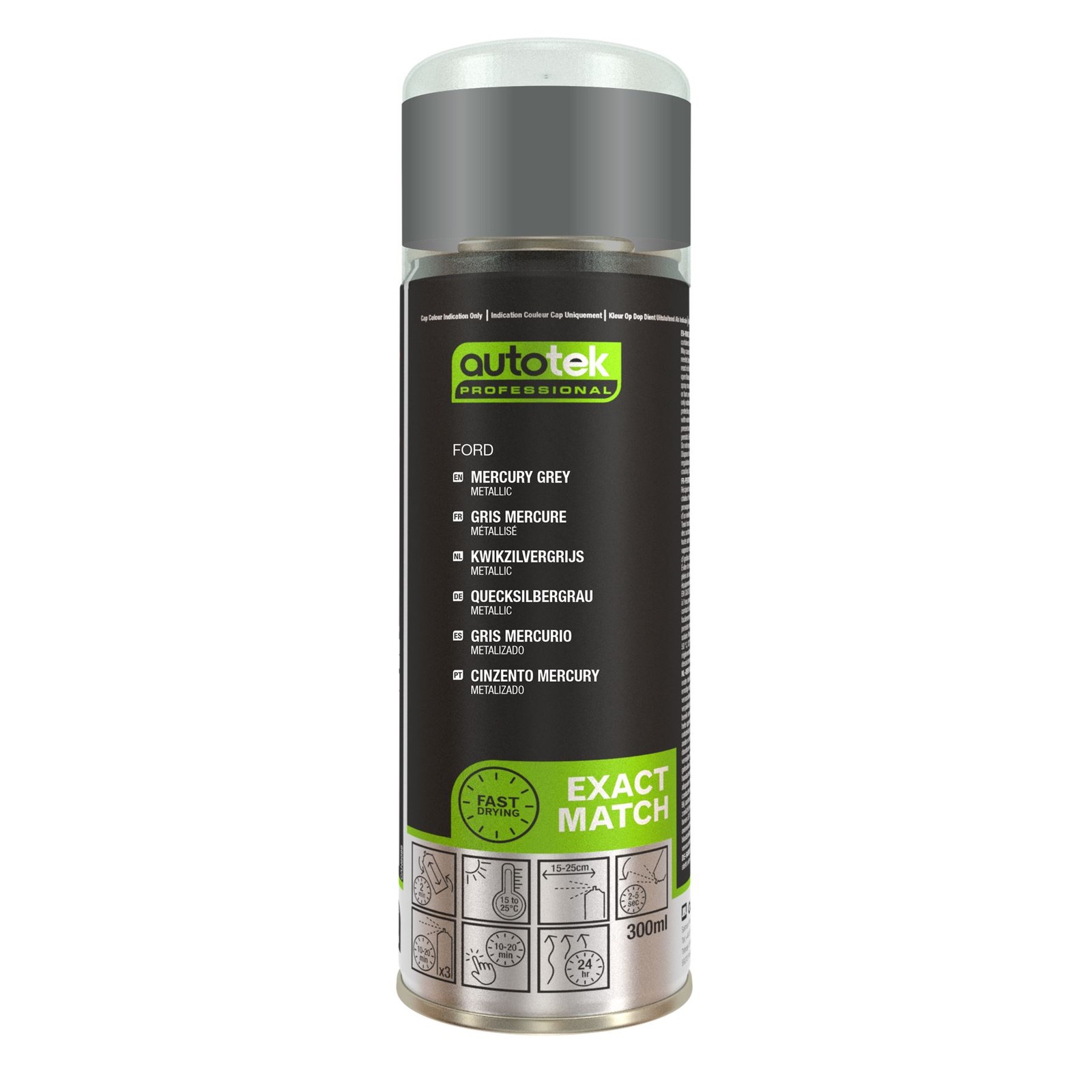 Autotek Ford Mercury Grey High Coverage Aerosol Spray Paint Fast Drying 10.14oz