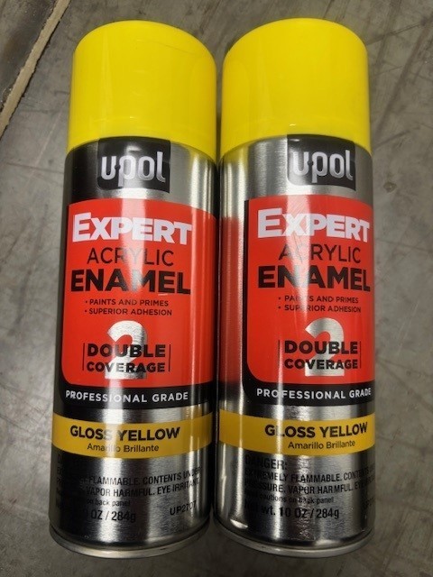 (2 CANS) UPOL Premium Gloss Yellow Spray Paint UP2707 Expert Acrylic Enamel 10oz