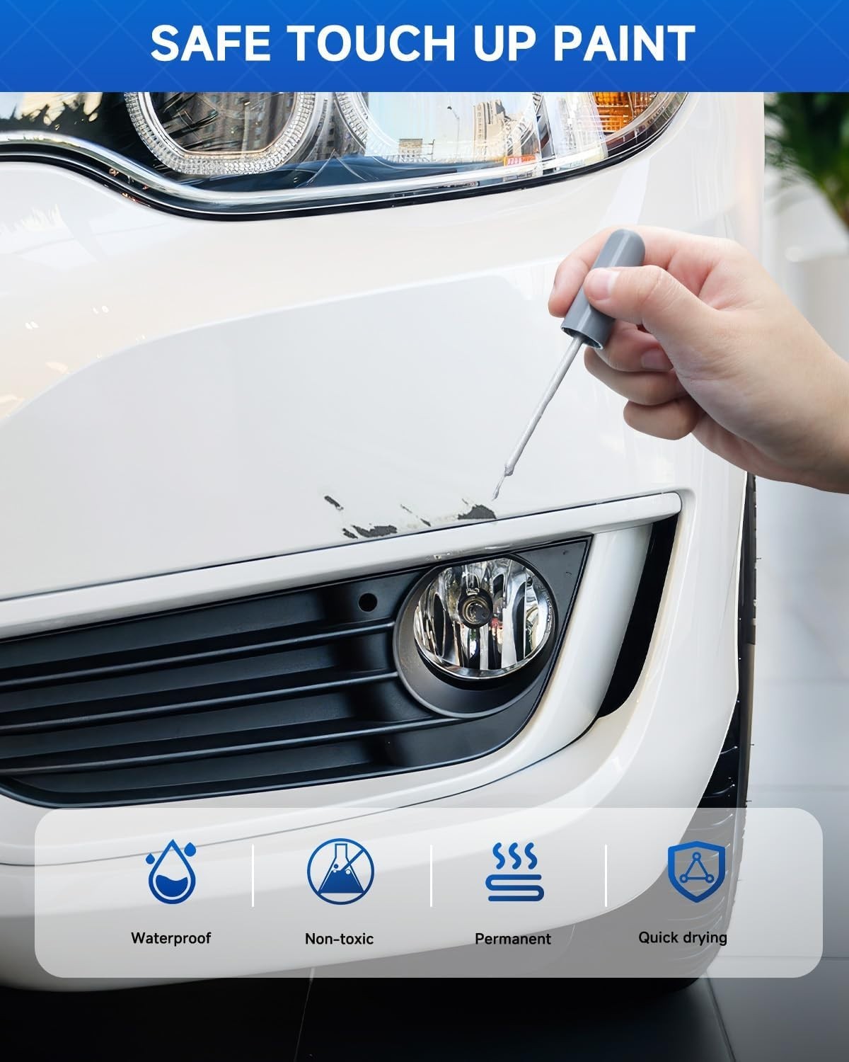 Car Touch up Paint(Polar White(149/9149)) for Mercedes-Benz, Car Paint Scratch R
