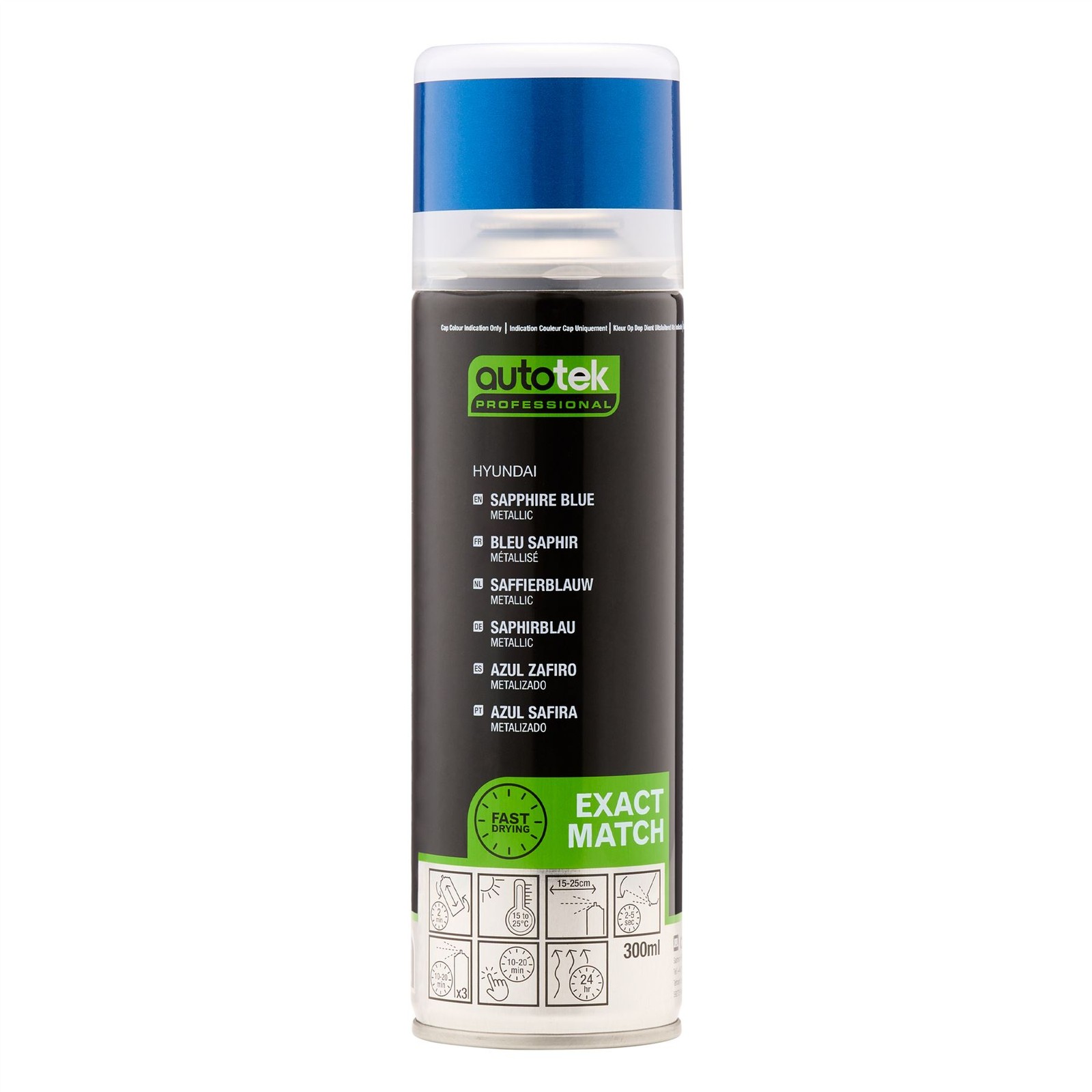 Autotek Fast Drying Aerosol Spray Paint Exact Hyundai Sapphire Blue 10.14oz