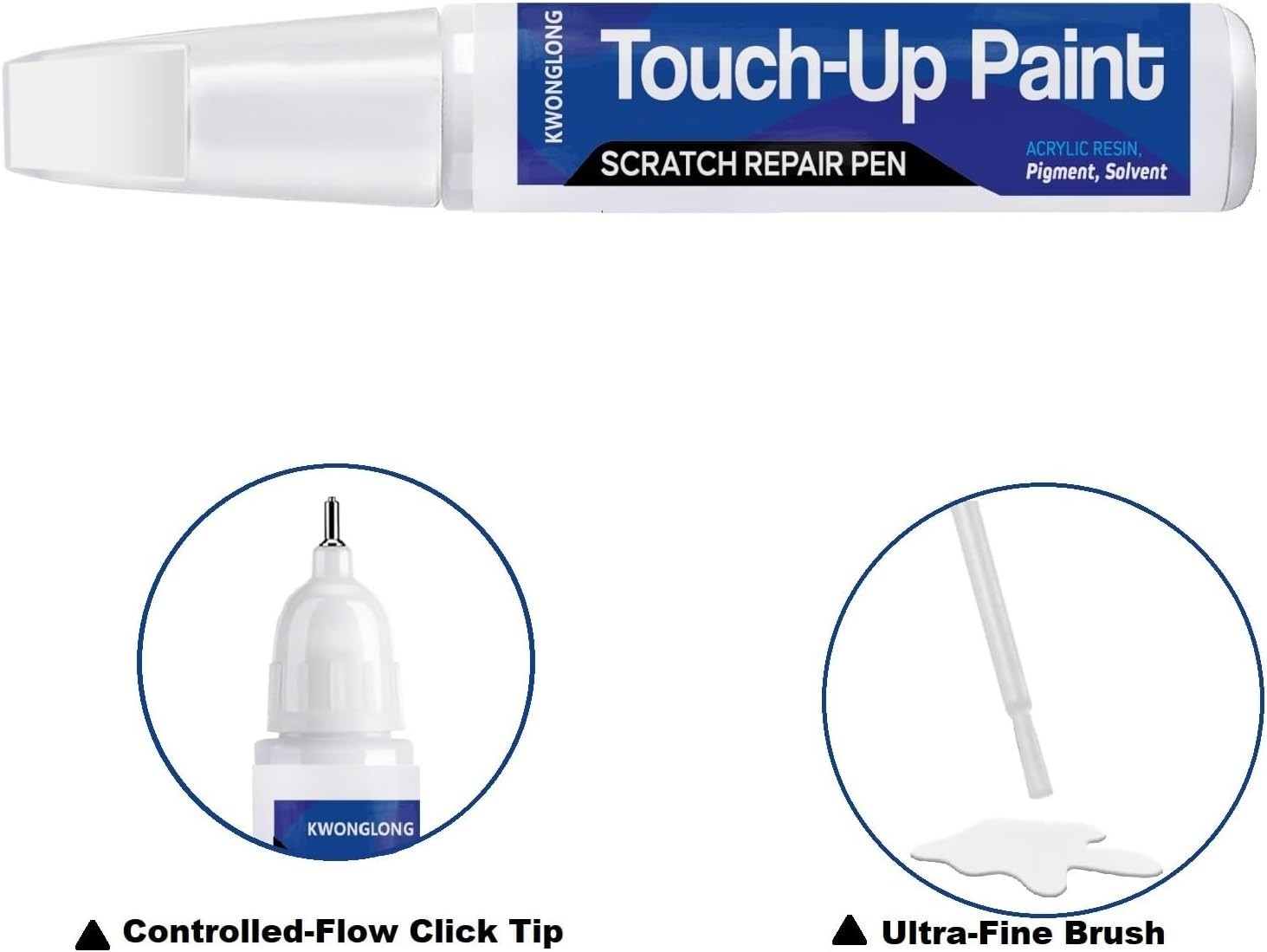 2-in-1 Scratch Repair Pen in Diamond White for Mercedes-Benz, Quick & Easy!