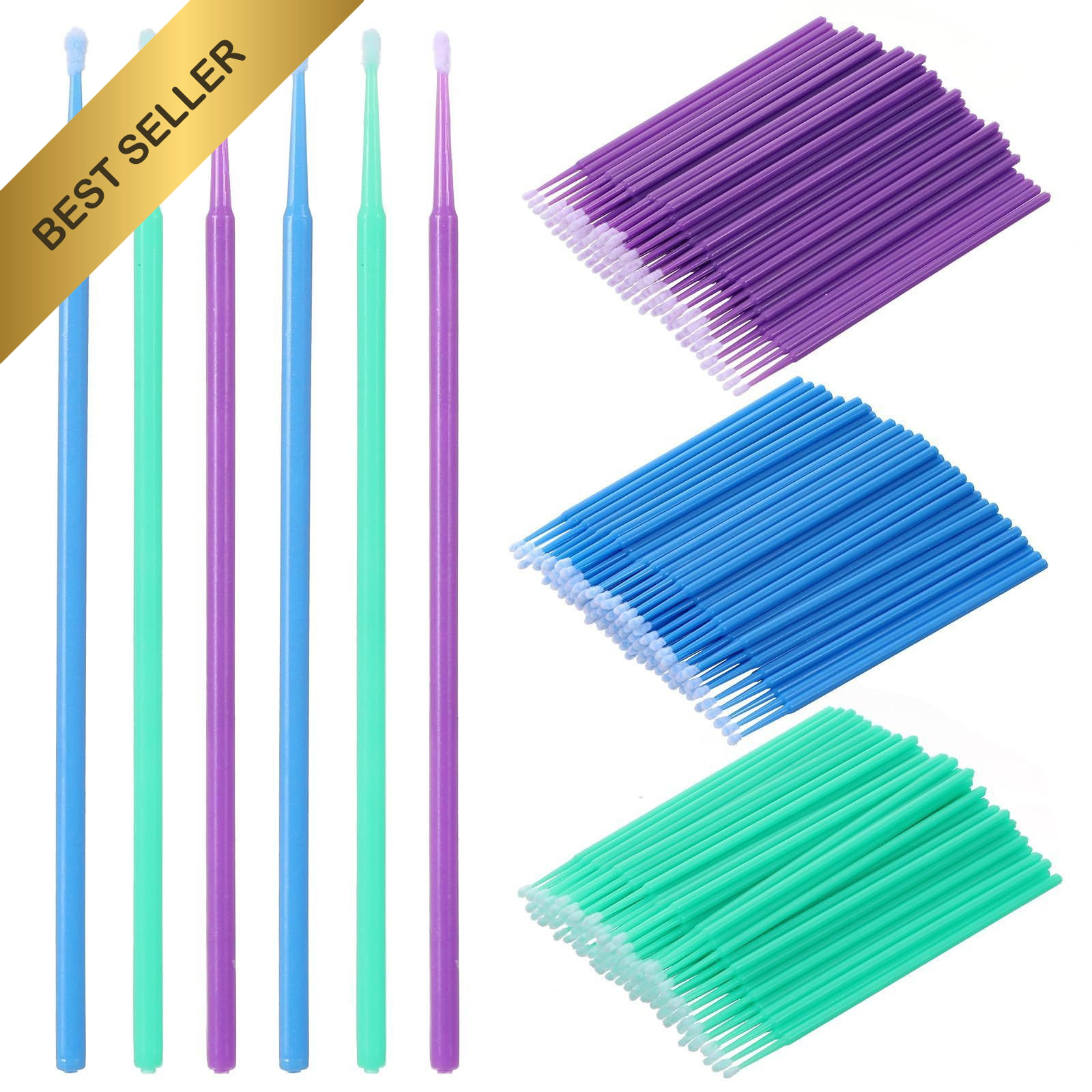 300Pcs Disposable Microbrush Applicators 1.5 2.0 2.5mm Automotive Touch Up Kit