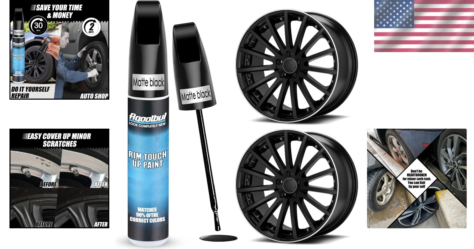 Professional Finish Matte Black Rim Touch Up Kit – Fast and Easy Scratch Repair