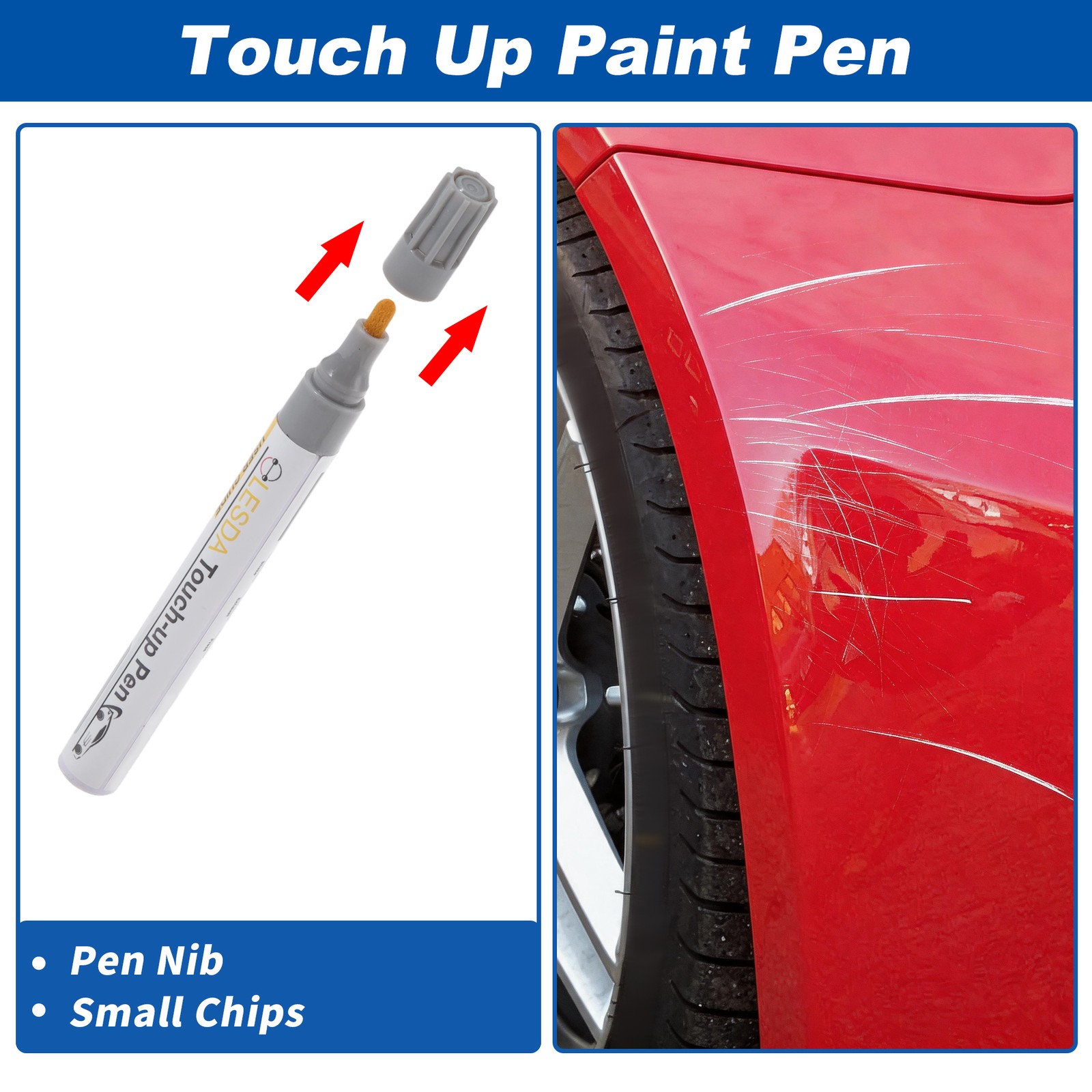Pure Black Body Touch Up Paint Pen Car Scratch Remover 7+7 ml 1 Set