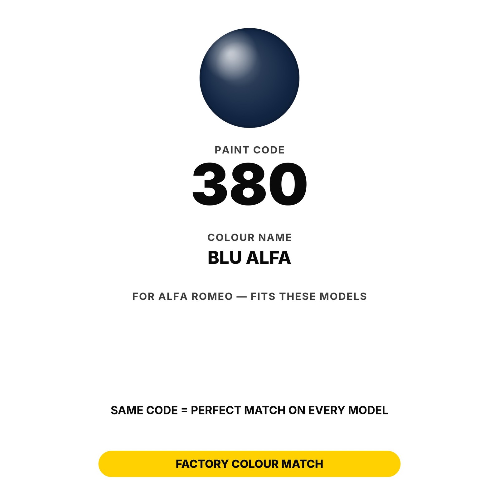 Touch Up Paint For Alfa Romeo 380 Blu Alfa Full Kit Exact Colour Match Paint