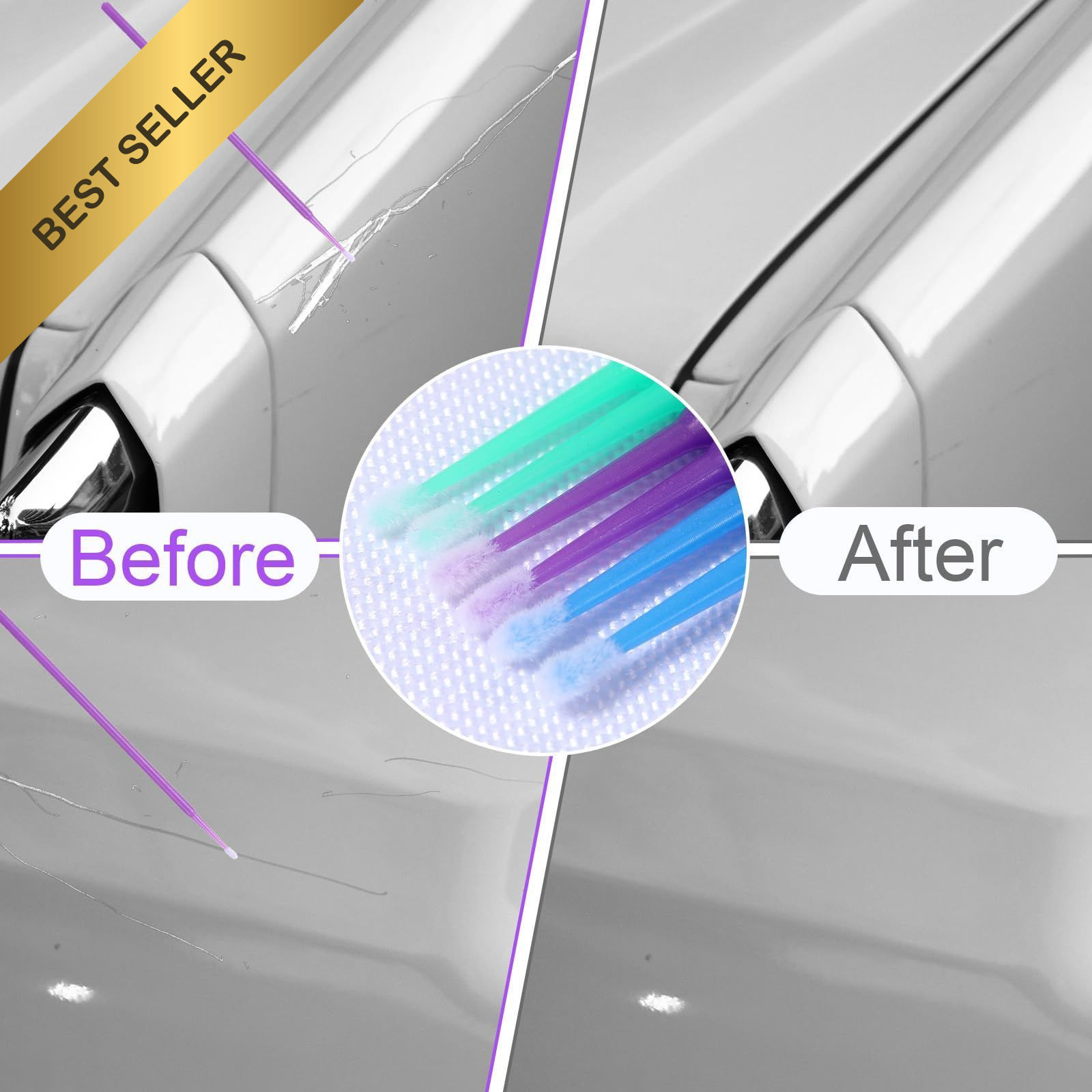 300Pcs Disposable Microbrush Applicators 1.5 2.0 2.5mm Automotive Touch Up Kit