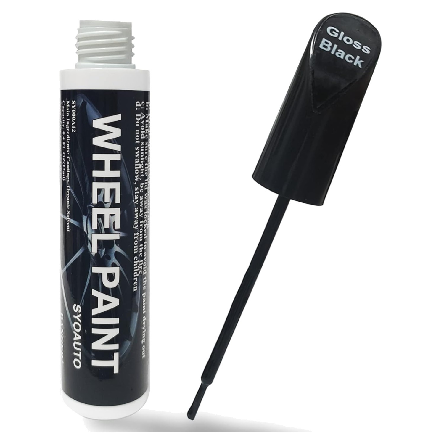 Cocomfix Gloss Black Rim Touch Up Paint Wheel Scratch Repair Kit Curb Rash 1oz**