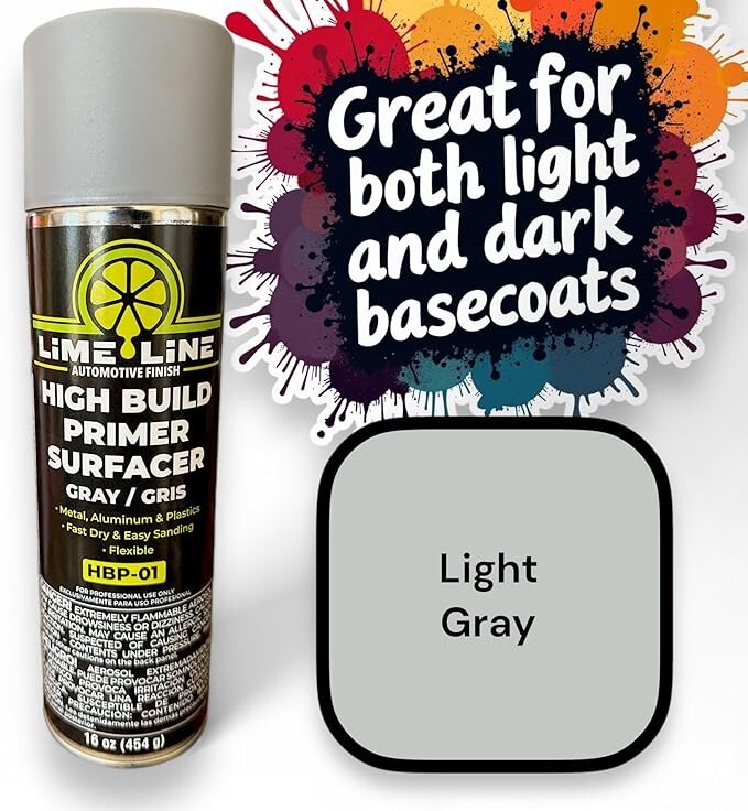 LiME LiNE 1K High Build Primer Surfacer Light Grey – 16 Oz Aerosol Spray Can