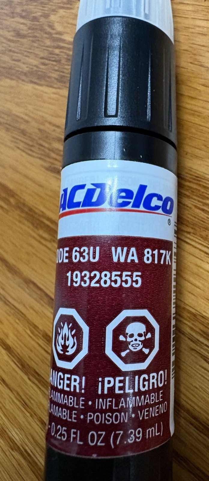 AC Delco Lacquer Touch-Up Paint Used 63U WA 817K 19328555 fine point brush & CC