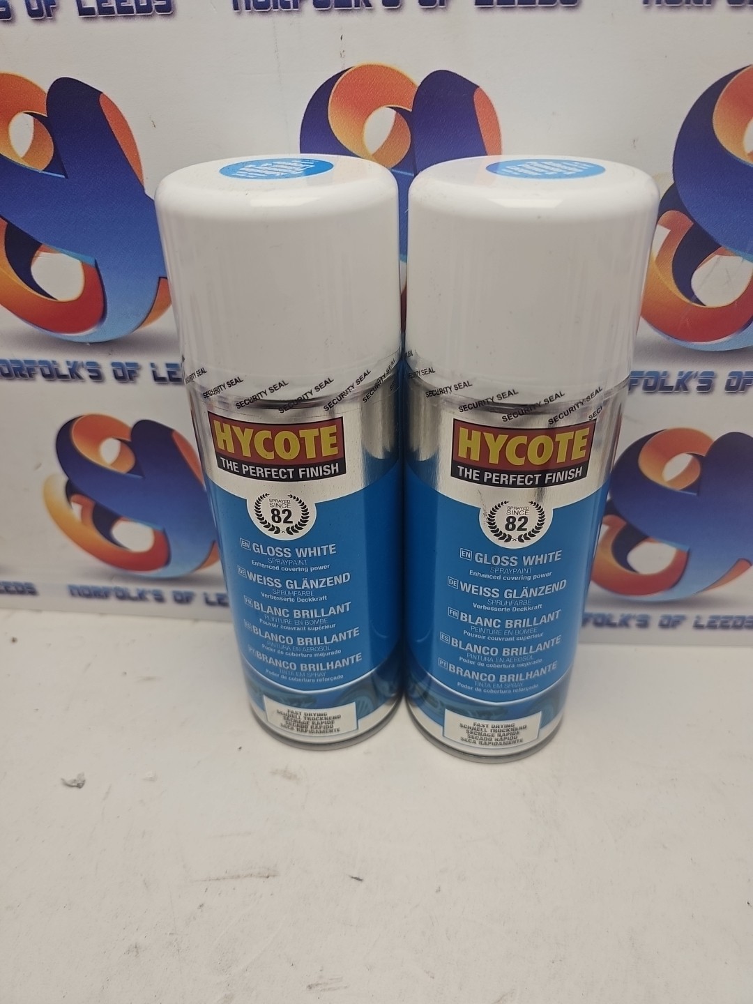 White Spray Paint Gloss Hycote Aerosol Car Multi-Purpose Preparation 400ML X 2