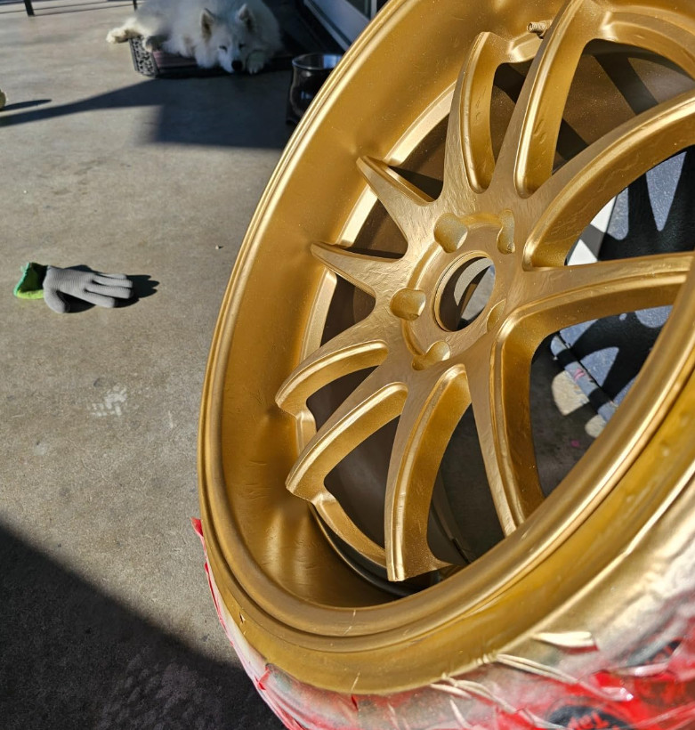 Gold Wheels Spray Paint Rims Steel Aluminum Alloy Plastic Metallic Coating 2Cans