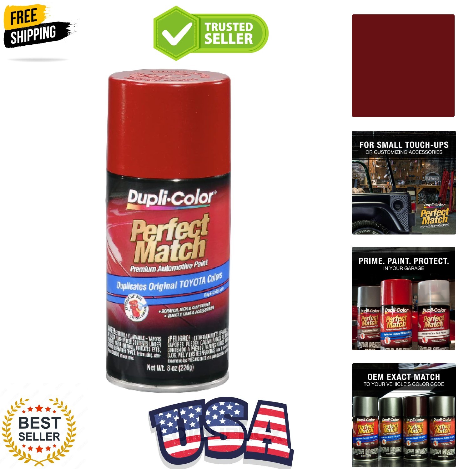 Perfect Match Automotive Paint, Barcelona Red M, 8 oz