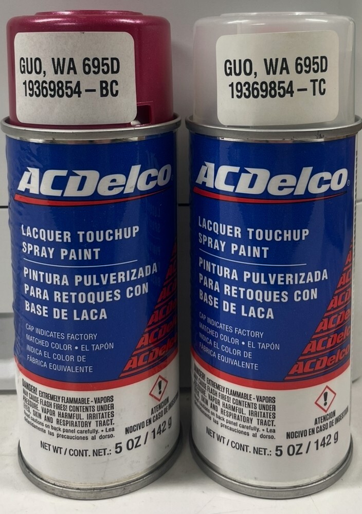 GM ACDelco Vixen Metallic Paint 5oz Spray Code GUO WA 695D & Top Clear Coat