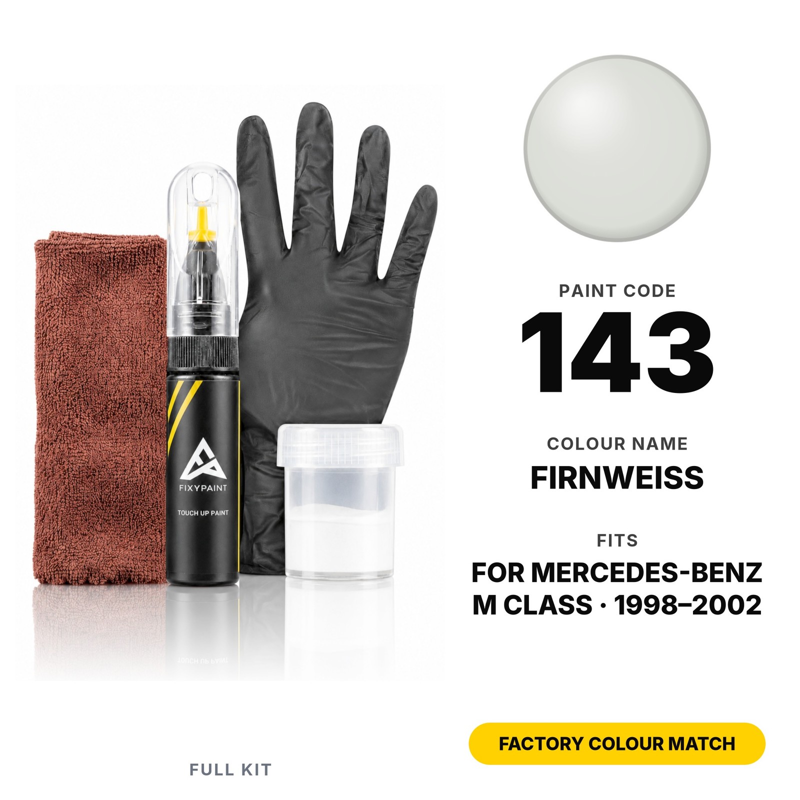 Touch Up Paint For Mercedes M Class 143 Firnweiss Full Kit Ute Chip Repair