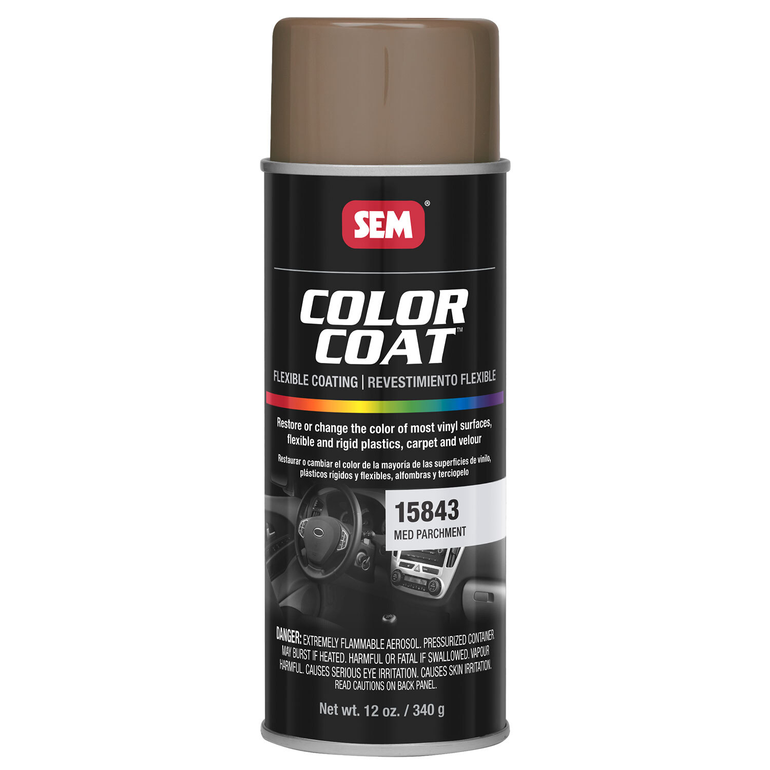SEM Color Coat Medium Parchment Vinyl Spray Auto Paint Aerosol 12 oz. 15489