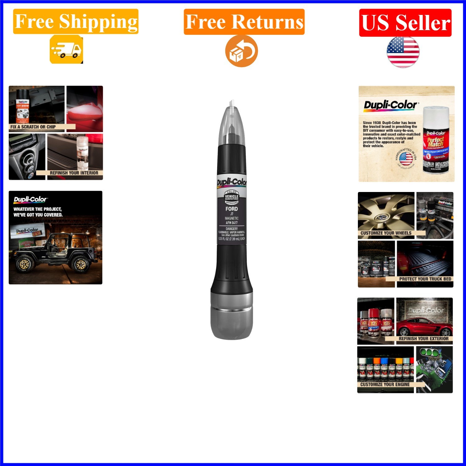 Scratch Fix All-in-1 Touch-Up Paint, Magnetic Gray, Gloss, 0.5 fl oz for Cars