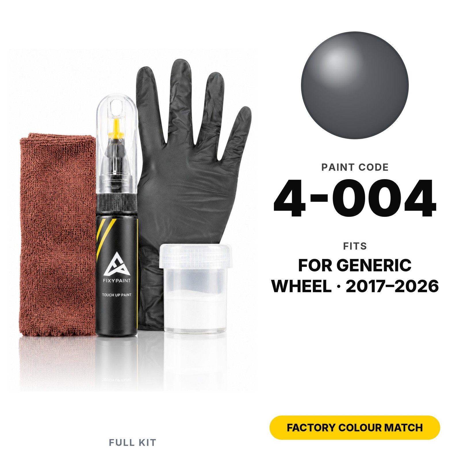 Generic Wheel 4-004 Colour Matched Touch Up Paint Full Kit Ute Chip Repair