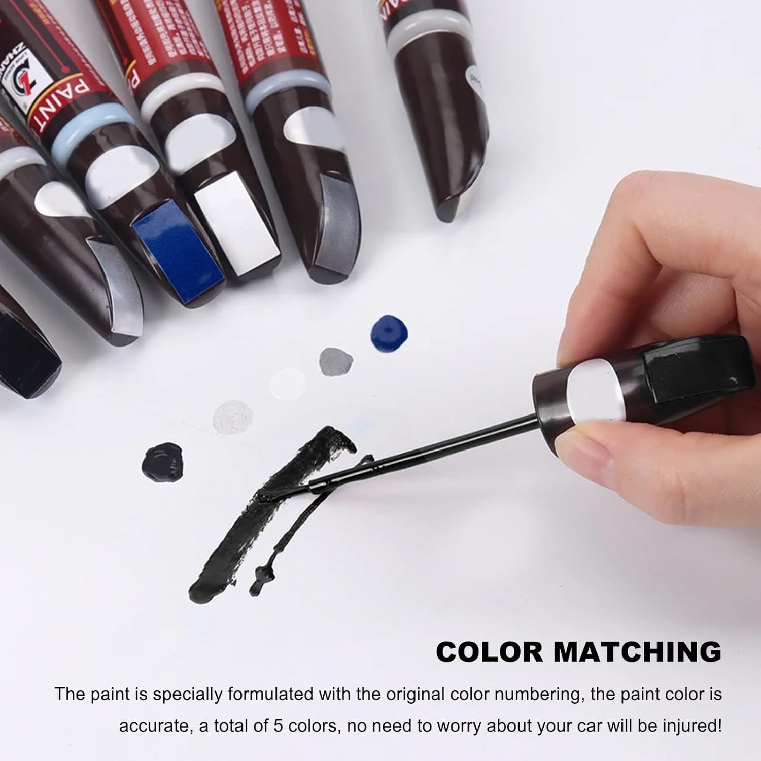 Automotive Touch Up Paint Pen Compatible With Car Model 12ml Pure Black