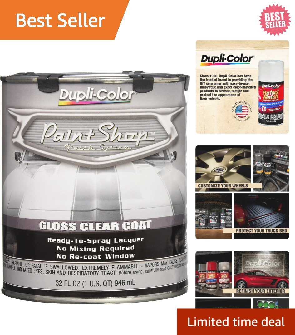 32 Oz Clear Coat Paint Shop Finish System – Fast-Dry Gloss Lacquer for Vehicles