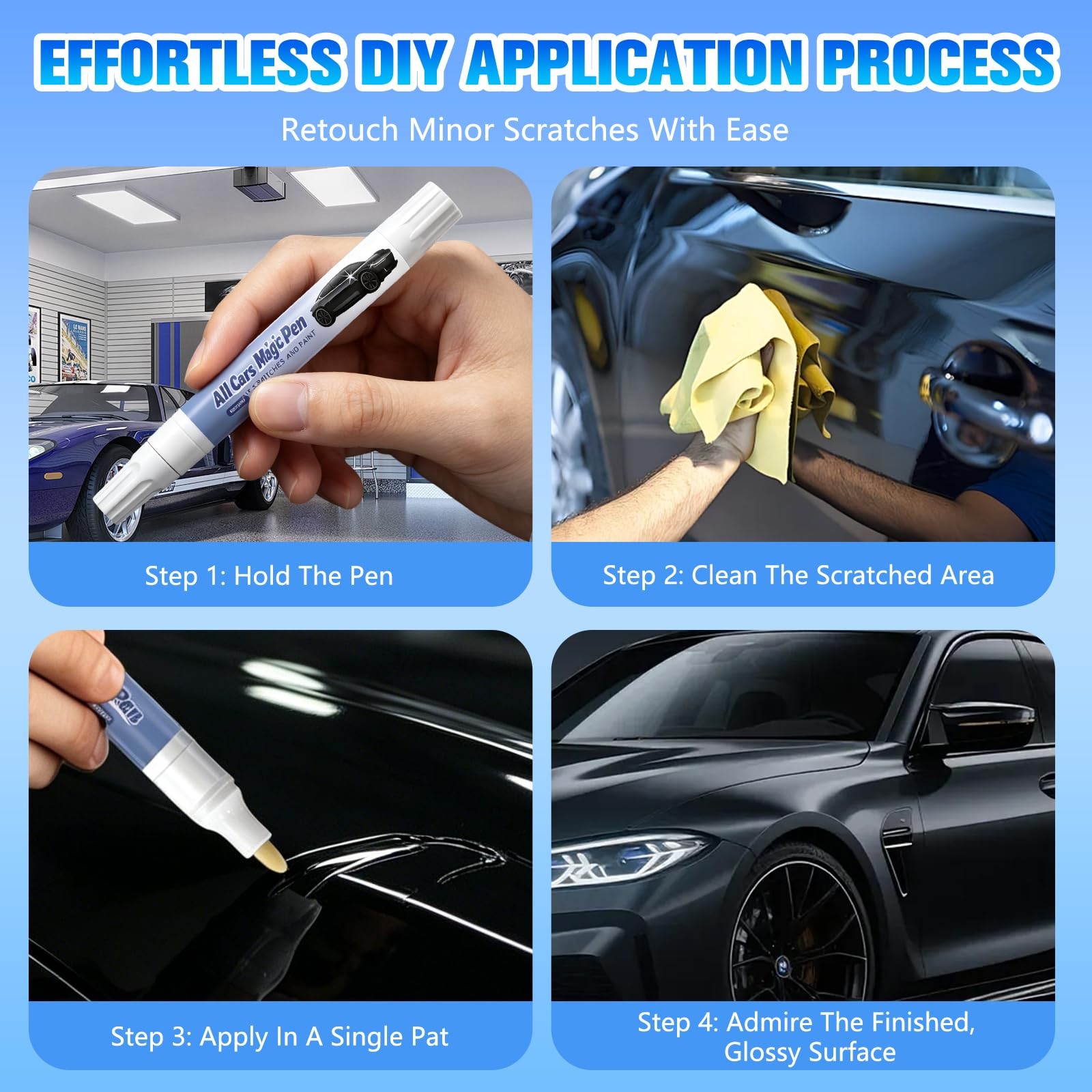 Set Of 3 Magic Car Scratch Remover Pen For Universal Colorful Repair Tool